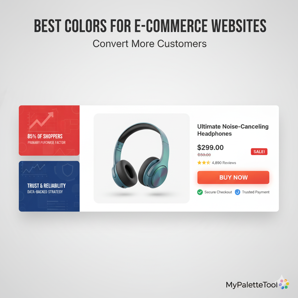 E-commerce website mockup with strategic color placement for conversion